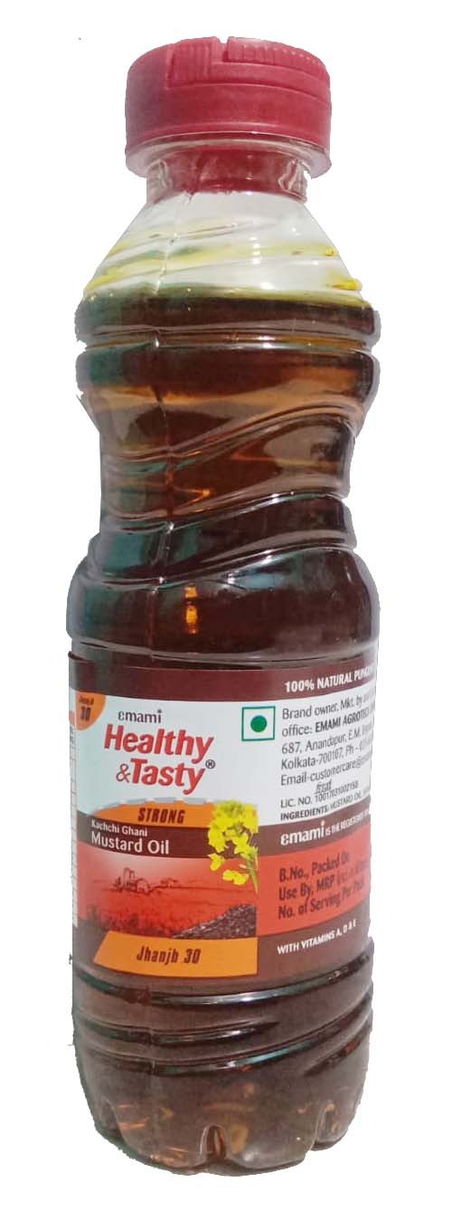 EMAMI Healthy & Tasty Kachchi Ghani Mustard Oil | Bottel-200ml